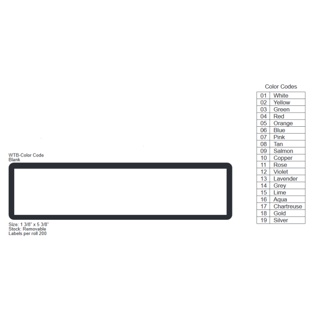 WTB-1 WHITE CHART LABELS - WTB1