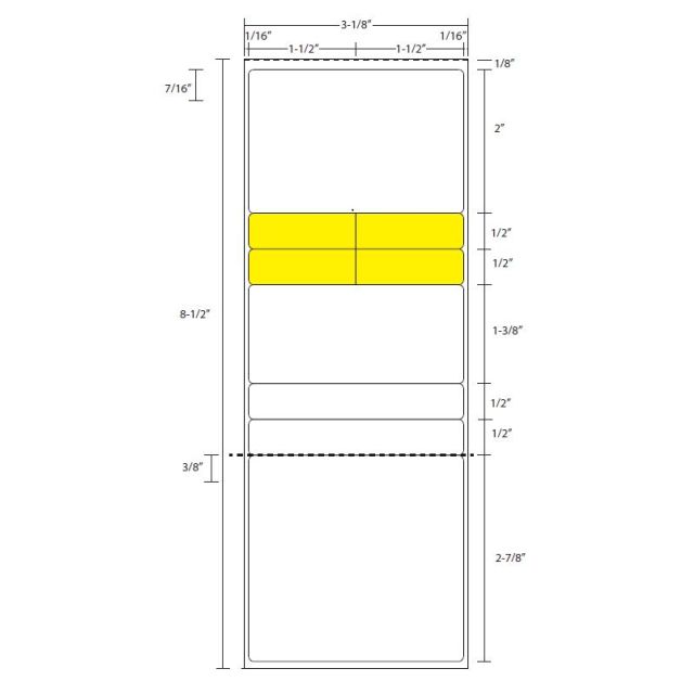 BLANK STYLE F DIRECT THERMAL LABEL 3 X 825 250 LABELS/ROLL 16 ROLLS/CASE - BLANK STYLE F-PL