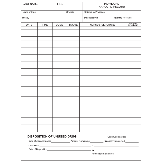 NARCOTIC RECORD BOOK-LTC MAROON VERSION 2 - NARC-BK-VER.2