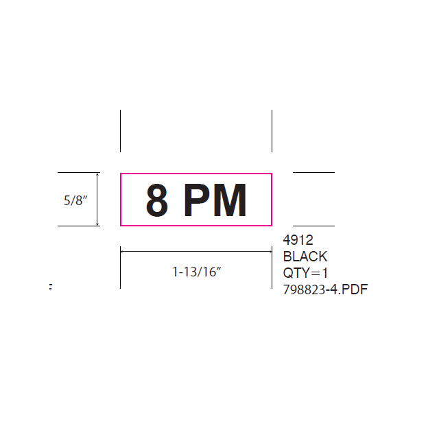 SELF-INKING STAMP, 3/4 x 1-7/8, 8 PM