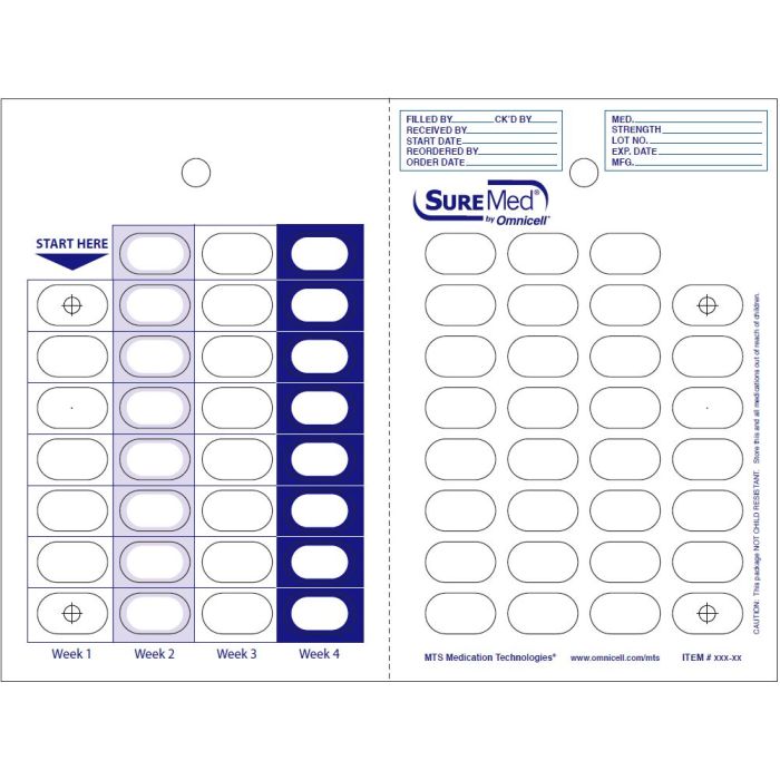 CARD - 31 COUNT COLD SEAL - WEEKLY - SUREMED - 250/CASE