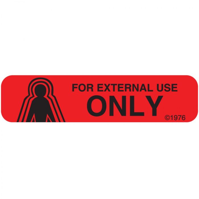WARNING LABEL - 1-9/16 X 3/8 - FOR EXTERNAL USE ONLY - 111
