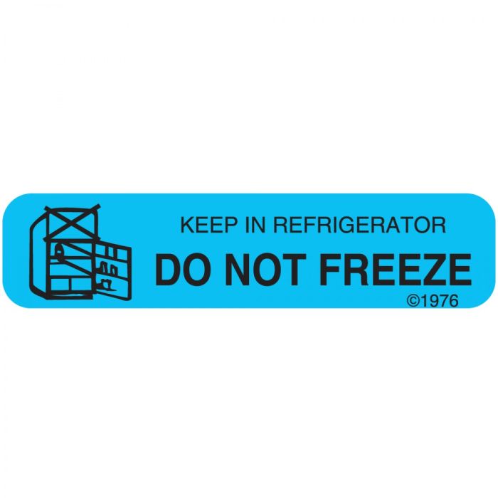 WARNING LABEL - 1-9/16 X 3/8 - KEEP IN REFRIGERATOR - 115