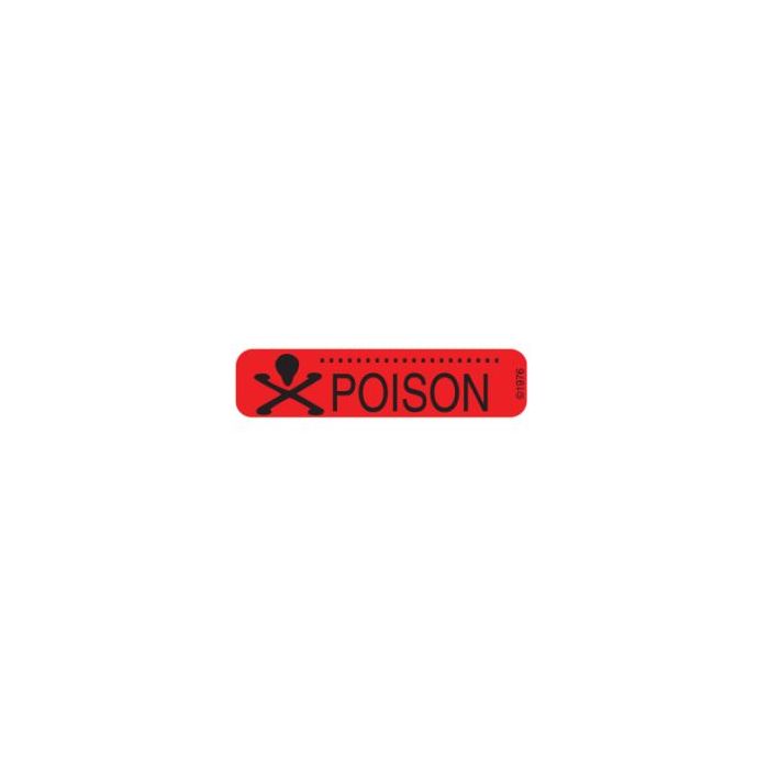 WARNING LABEL - 1-9/16 X 3/8 - POISON