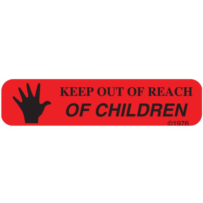 WARNING LABEL - 1-9/16 X 3/8 - KEEP OUT OF REACH OF CHILDREN - 119