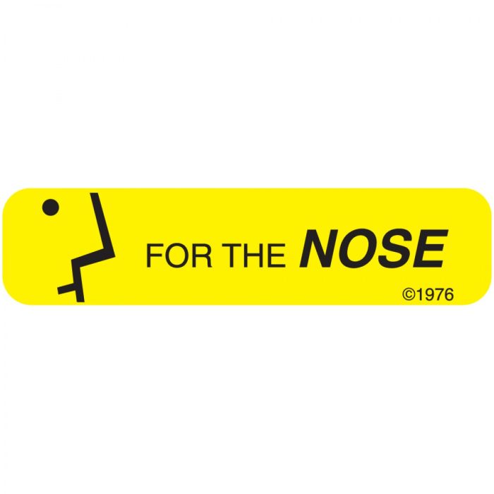 WARNING LABEL - 1-9/16 X 3/8 - FOR THE NOSE - 125