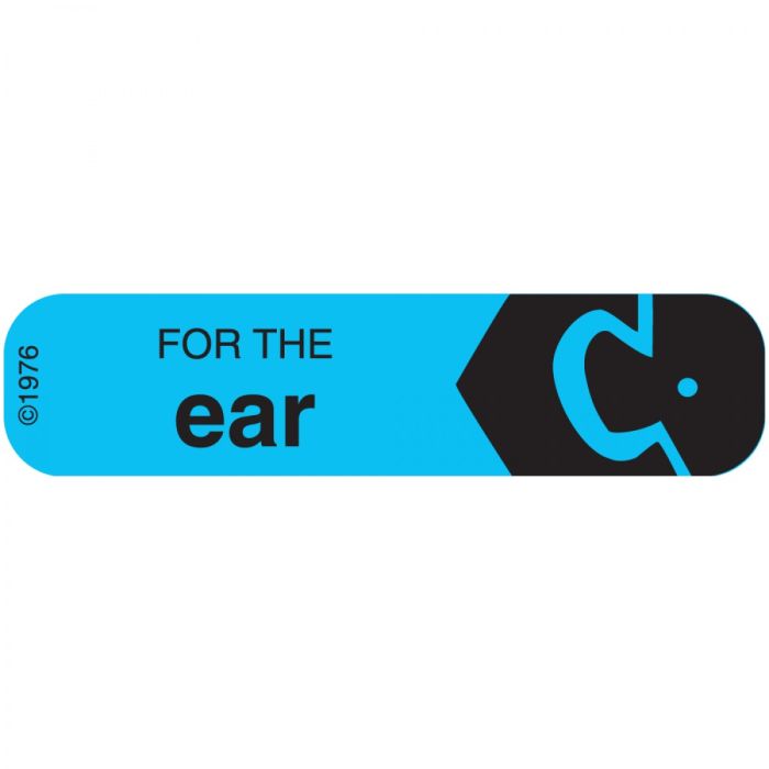 WARNING LABEL - 1-9/16 X 3/8 - FOR THE EAR - 126