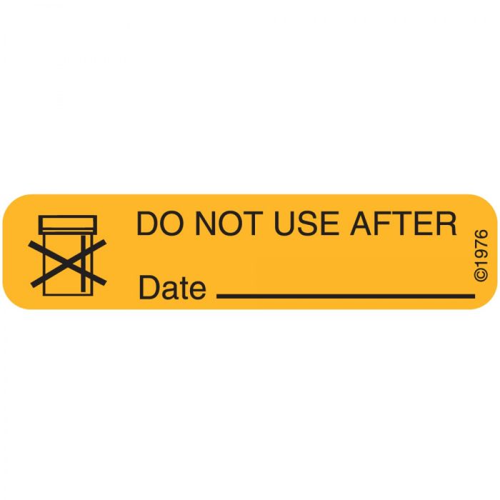 WARNING LABEL - 1-9/16 X 3/8 - DO NOT USE AFTER - 128