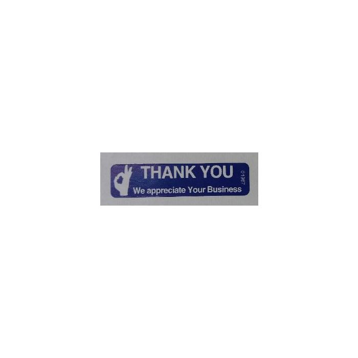 WARNING LABEL - 1-9/16 X 3/8 - THANK YOU - 1343