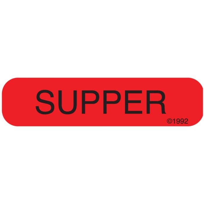 WARNING LABEL - 1-9/16 X 3/8 - SUPPER - 1351