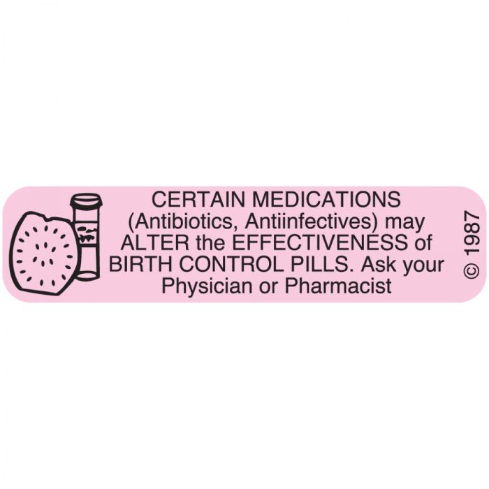 WARNING LABEL - 1-9/16 X 3/8 - CERTAIN MEDICATIONS - 1360