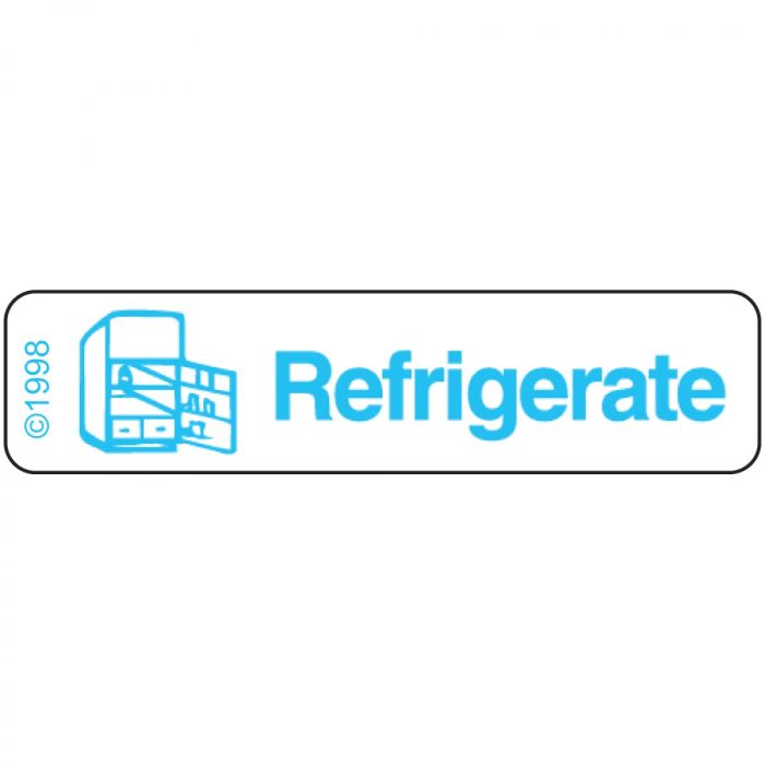 WARNING LABEL - 1-9/16 X 3/8 - REFRIGERATE - 1371