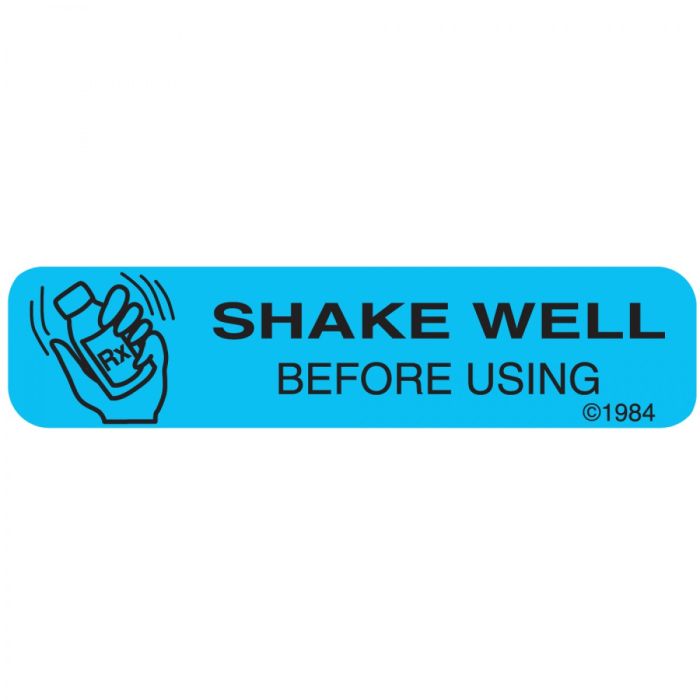 WARNING LABEL - 1-9/16 X 3/8 - SHAKE WELL BEFORE USING - 149