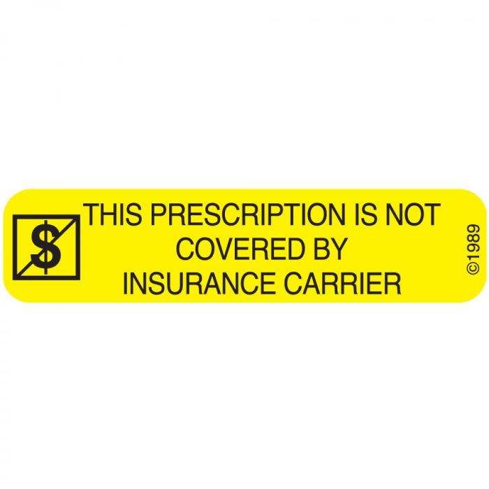 WARNING LABEL - 1-9/16 X 3/8 - THIS PRESCRIPTION IS NOT - 1504