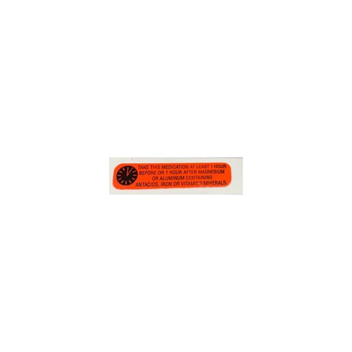 WARNING LABEL - 1-9/16 X 3/8 - DO NOT TAKE ANTACIDS - 1603