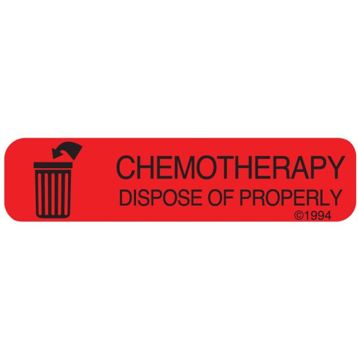WARNING LABEL - 1-9/16 X 3/8 - CHEMOTHERAPY