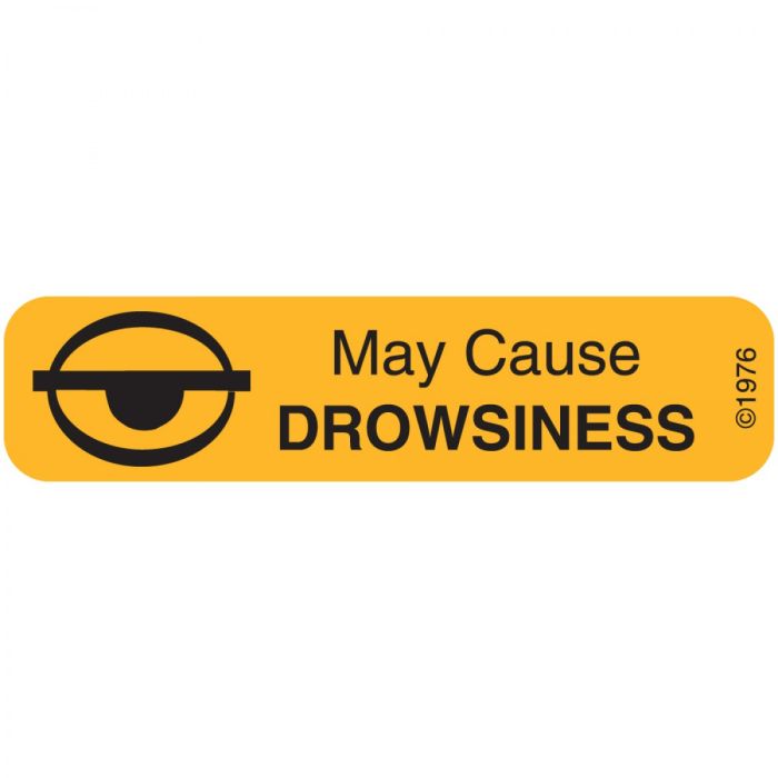 WARNING LABEL - 1-9/16 X 3/8 - MAY CAUSE DROWSINESS - 170