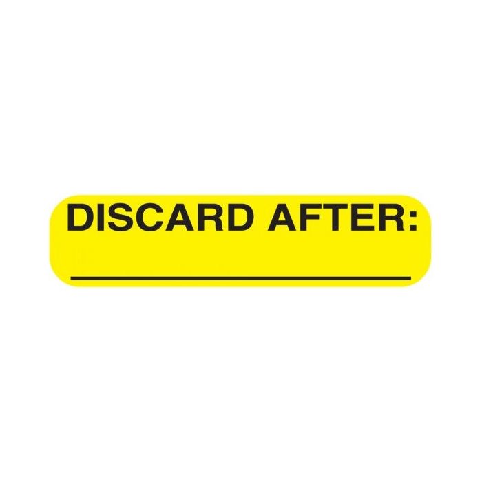 WARNING LABEL - 1-9/16 X 3/8 - DISCARD AFTER:_____ - 1709