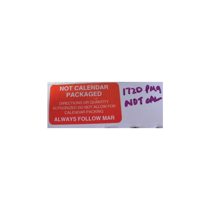 WARNING LABEL - 1-3/4 X 1 - NOT CALENDAR PACKAGED - 1720PM9NOTCAL