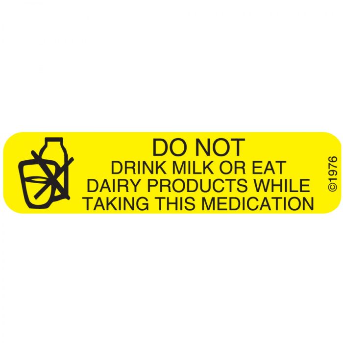WARNING LABEL - 1-9/16 X 3/8 - DO NOT DRINK MILK - 174