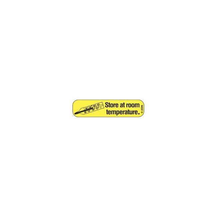 WARNING LABEL - 1-9/16 X 3/8 - STORE AT ROOM TEMPERATURE