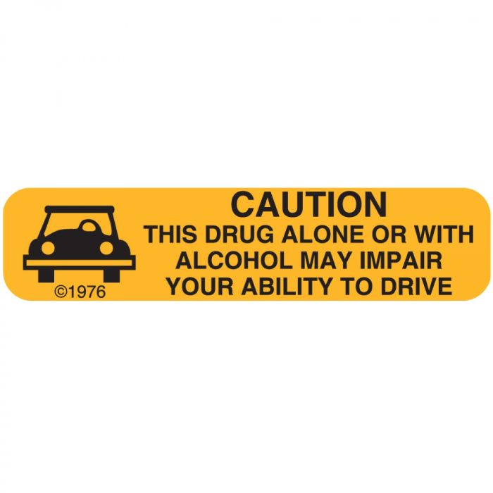 WARNING LABEL - 1-9/16 X 3/8 - CAUTION THIS DRUG - 196