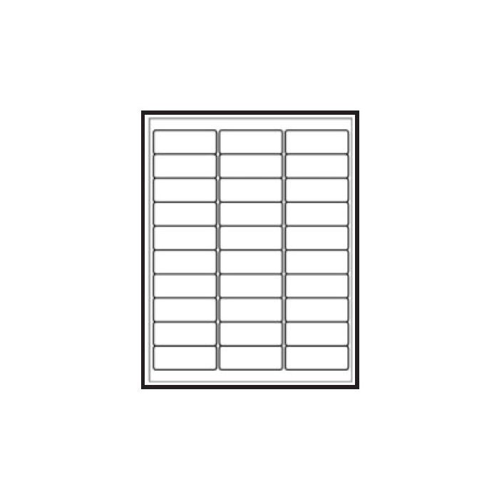 BLANK - LASER LABEL - WHITE - 1 X 2-5/8 - 30-UP