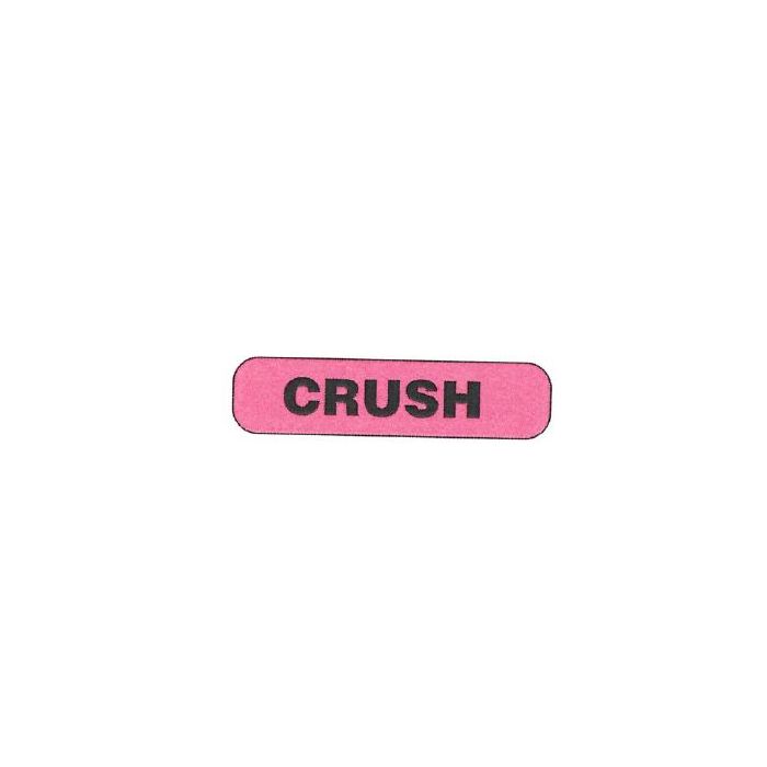WARNING LABEL - 1-9/16” X 3/8” - CRUSH - 5008 CRUSH