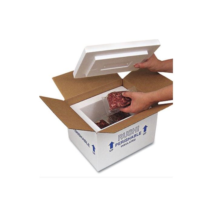 SHIPPING BOX - STYROFOAM INSULATED - USABLE DIMENSIONS - 12 X 10 X 9 - 710-1-06-J