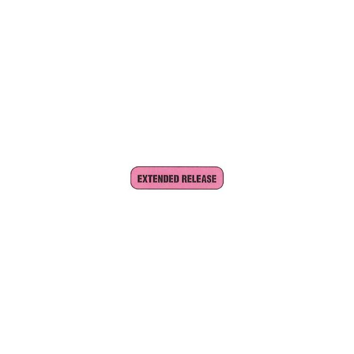 AUXILIARY LABEL - 1-9/16” X 3/8” - EXTENDED RELEASE