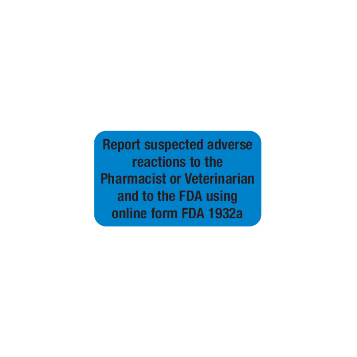 WARNING LABEL - 1-3/4 X 1 - REPORT SUSPECTED ADVERSE REACTIONS - 8903PM9REPORTSUSPECTED