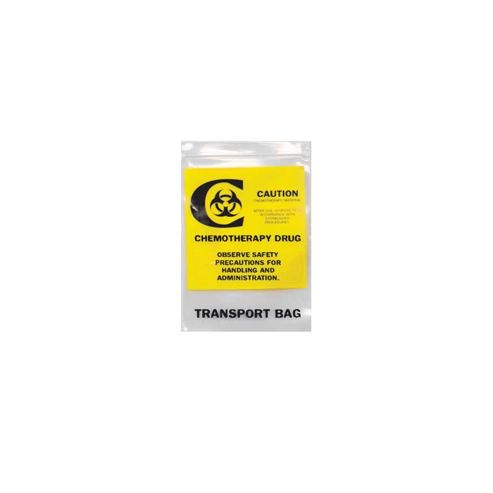 RECLOSABLE ZIP BAG - CHEMOTHERAPY DRUG TRANSPORT - 12 X 15 - 4 MIL - 500/CASE - Q135