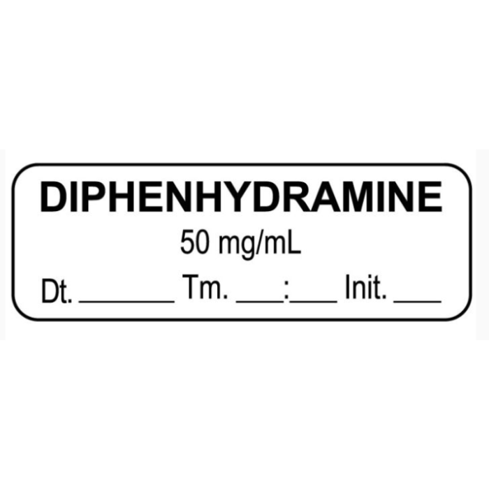 LABEL - 1-1/2 X 1/2 - DIPHENHYDRAMINE - 50 MG/ML