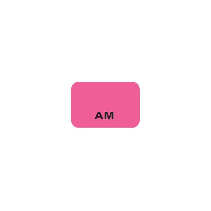 SHEETED LABEL - AM - BLACK PRINT ON PINK - 15 X 1 - 1600/PACK - AM-PINK2C