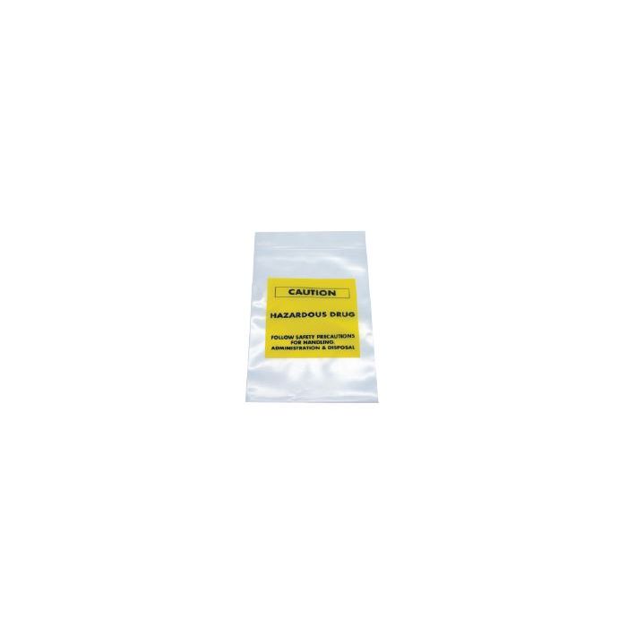 RECLOSABLE ZIP BAG - CAUTION HAZARDOUS DRUG - 4 X 6 - 4 MIL - 100/PACK - AMSH146