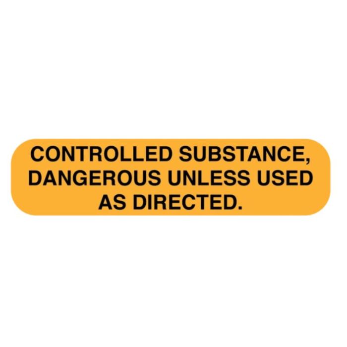 WARNING LABEL - 1-9/16 X 3/8 - CONTROLLED SUBSTANCE - AP40323