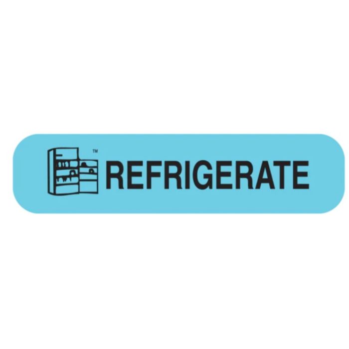 WARNING LABEL - 1-9/16 X 3/8 - REFRIGERATE - AP41017