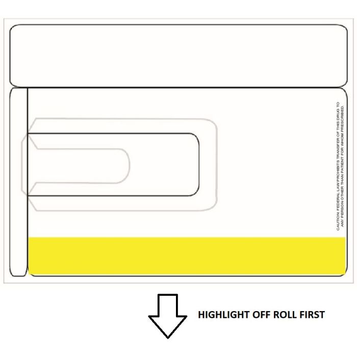 BLANK - DIE 764R - DIRECT THERMAL LABEL WITH REORDER TAB - 1000 LABELS/ROLL - BLANK764-DS-J