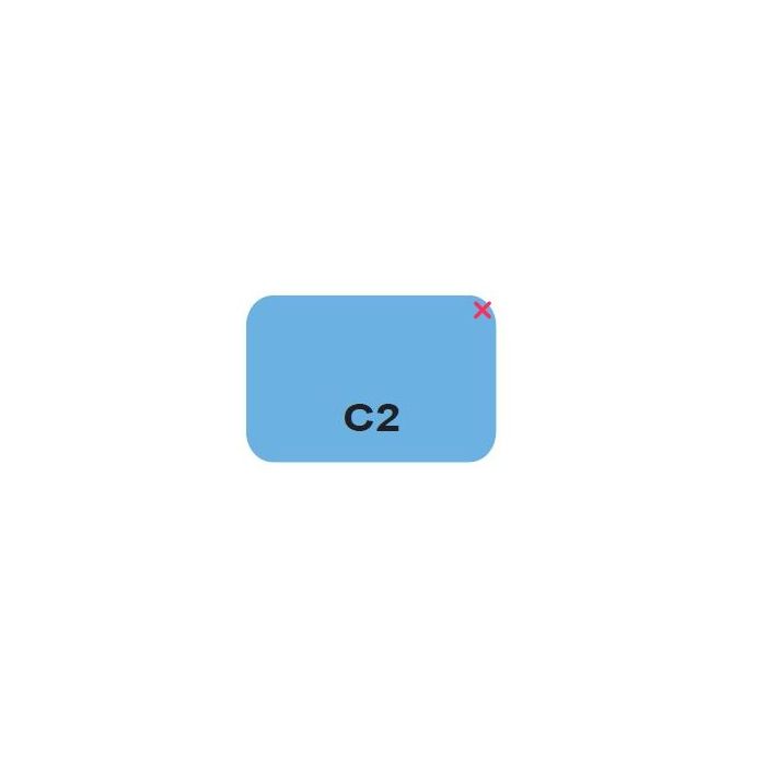 SHEETED LABEL - C2 BLACK PRINT ON BLUE - 15 X 1 - 1800/PACK - C2-BLUE2C-TEMP