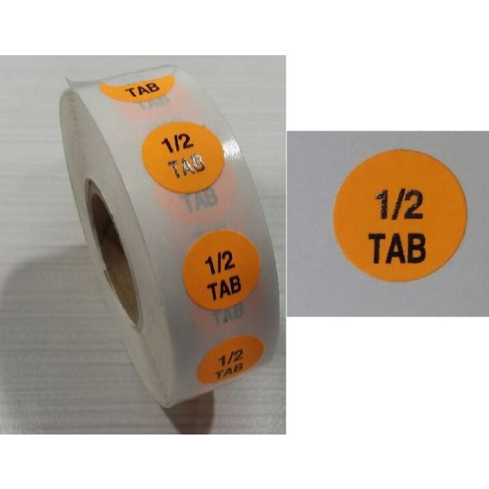 LABEL - 1/2 CIRCLE - 1/2 TAB - 1000 LABELS/ROLL - CL417A
