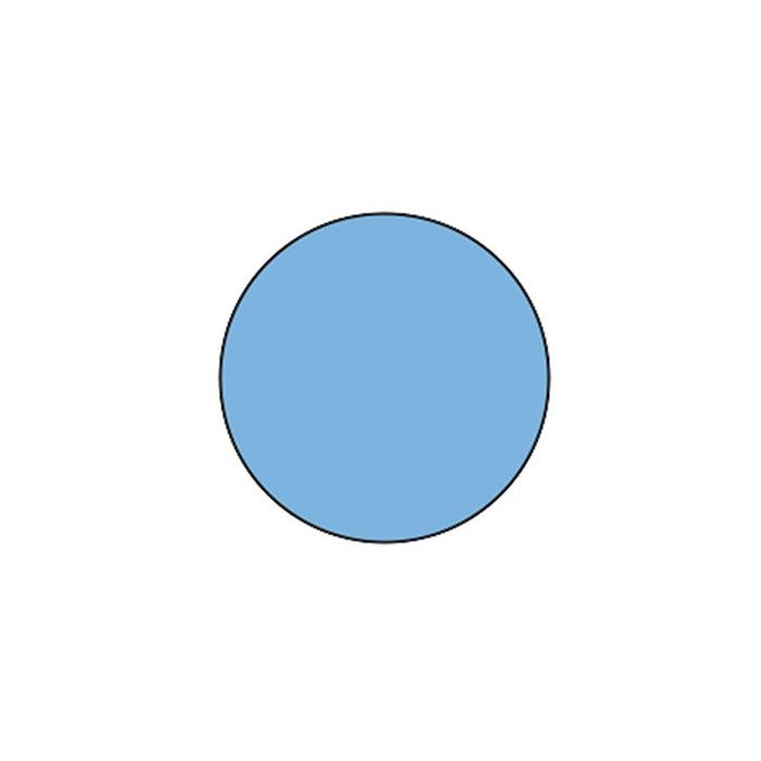 LABEL - 3/4 CIRCLE - BLUE FLOOD COATED - 1000/ROLL - CR.75-BLUE