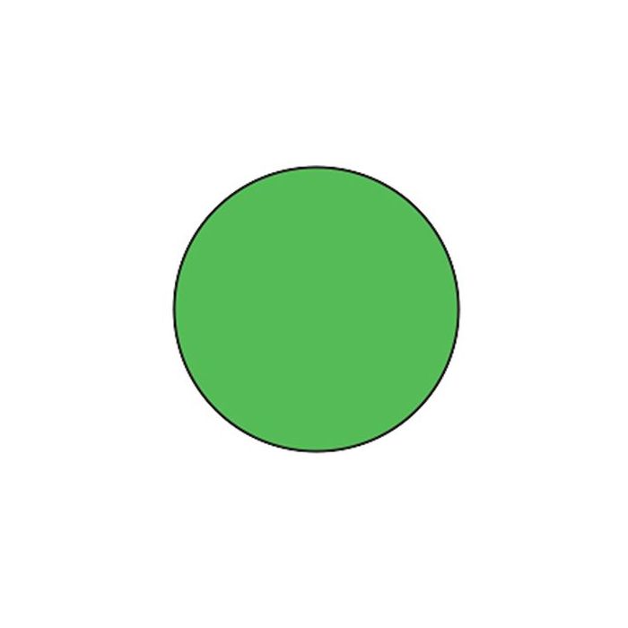 LABEL - 3/4 CIRCLE - HIGH-VISIBILITY GREEN FLOOD COATED - 1000/ROLL - CR.75-GREEN