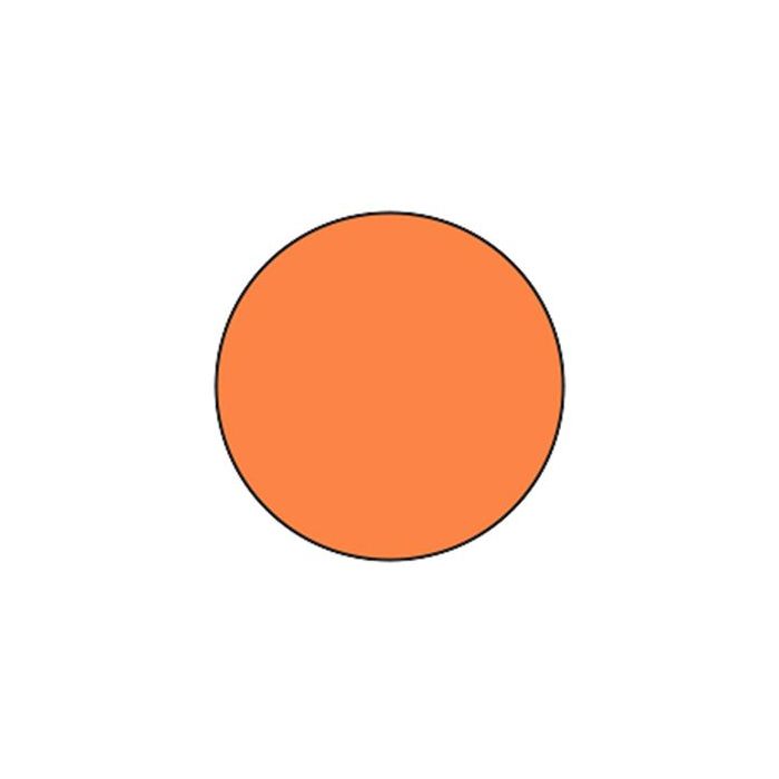 LABEL - 3/4 CIRCLE - ORANGE FLOOD COATED - 1000/ROLL - CR.75-ORANGE