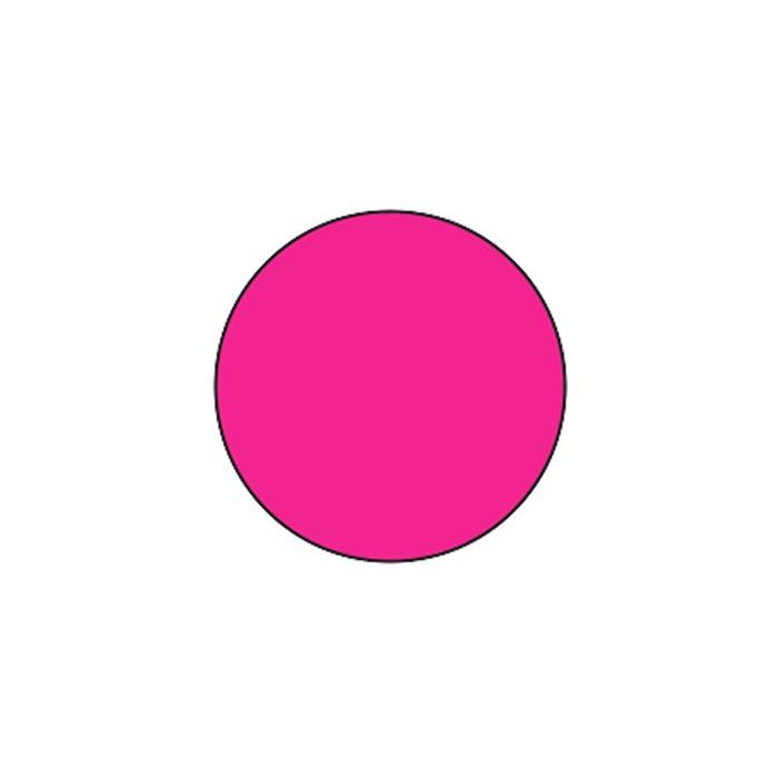 LABEL - 3/4 CIRCLE - HIGH-VISIBILITY PINK FLOOD COATED - 1000/ROLL - CR.75-PINK