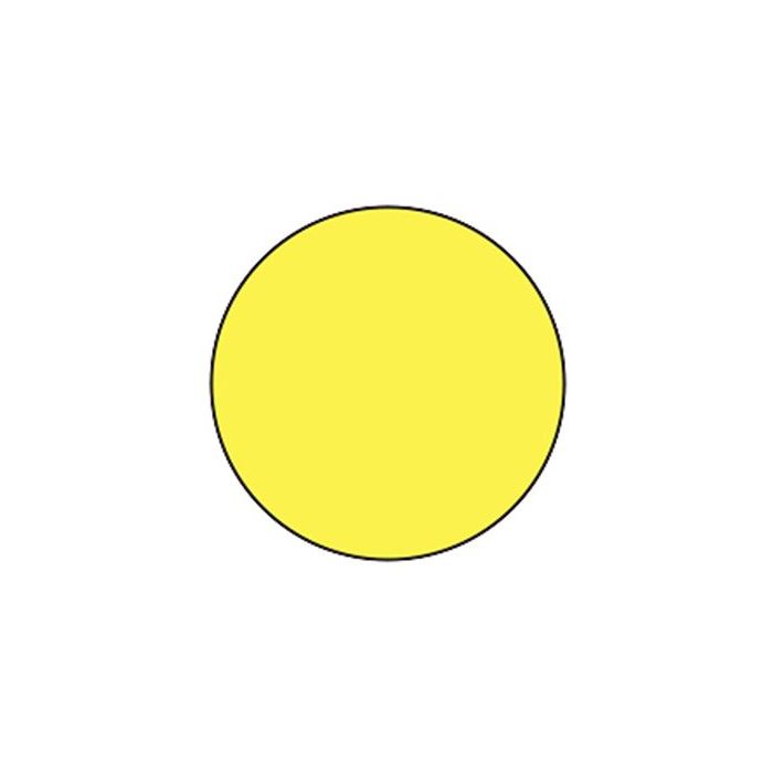 LABEL - 3/4 CIRCLE - YELLOW FLOOD COATED - 1000/ROLL - CR.75-YELLOW