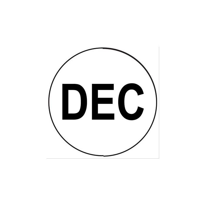 LABEL - 3/4 CIRCLE - DECEMBER - 500/ROLL - CR.75DEC