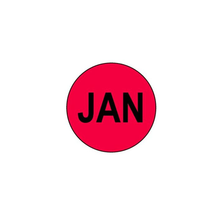 LABEL - 3/4 CIRCLE - JANUARY - 500/ROLL - CR.75JAN