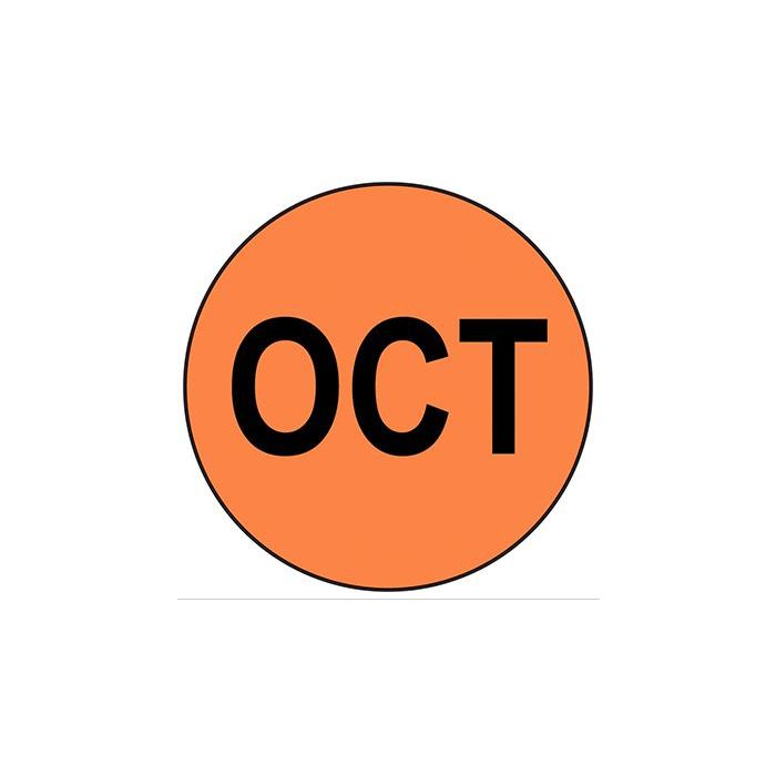 LABEL - 3/4 CIRCLE - OCTOBER - 500/ROLL - CR.75OCT
