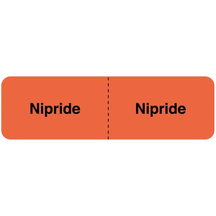 LABEL - 3 X 7/8 - IV LINE IDENTIFICATION - NIPRIDE