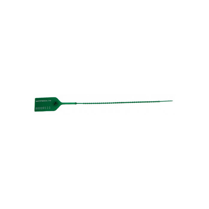 PULL TIGHT SECURITY SEAL - ADJUSTABLE - NUMBERED - GREEN - 100/PACK - DTE03G-J